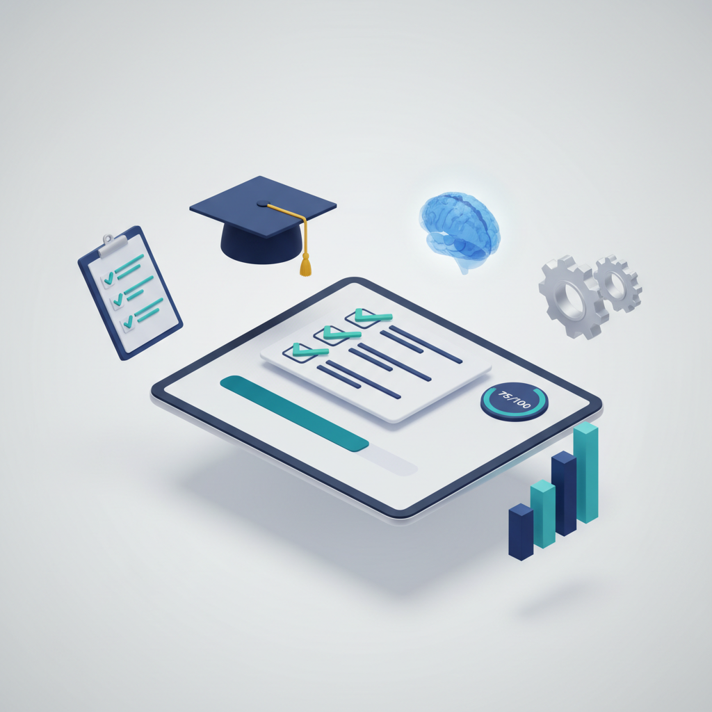 An educator reviewing assessment results