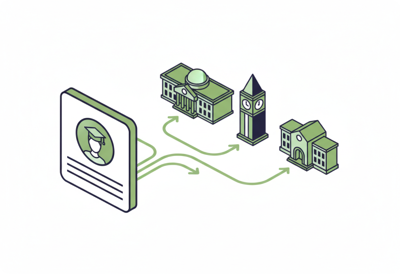 A student profile matched to universities
