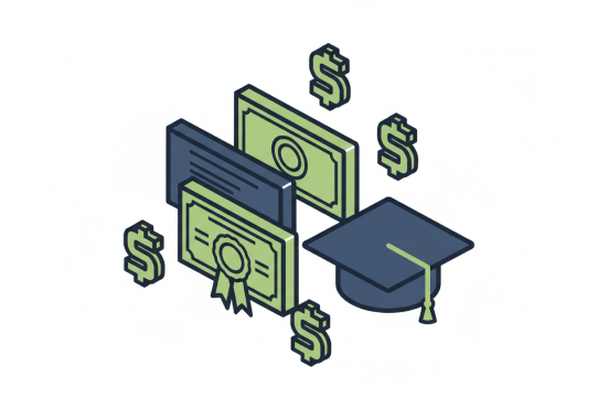 Scholarship funding and graduation cap