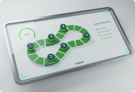 Progress visibility across the application journey