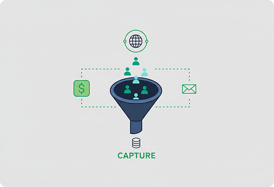 Lead generation and capture into one pipeline